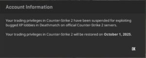 Foto Message Ban dari Valve Counter Strike 2